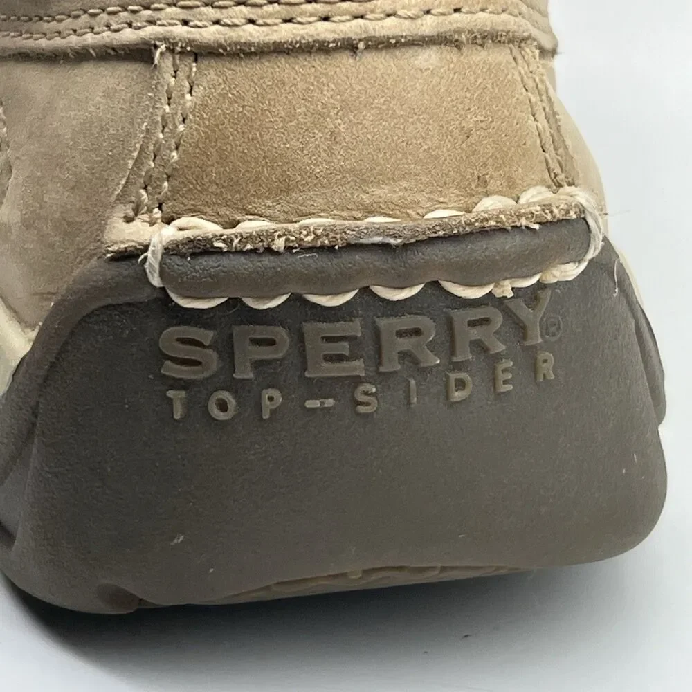 Mens Sperry Top Slider Original Tan Brown Leather Boat Shoe 077924 Size 8.5M